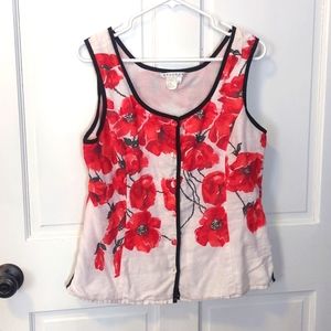 Spanner sleeveless floral linen top